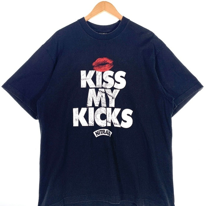 NITRAID ナイトレイド KISS MY KICKS プリント Tシャツ ブラック Size XL 福生店