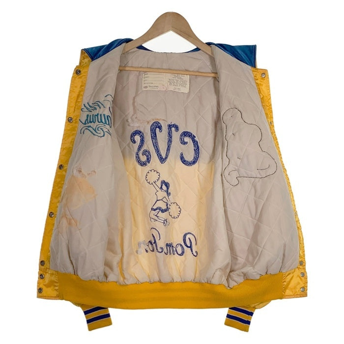 70's~ DeLONG デロング ナイロン スタジアムジャンパー セーラー フード レディース イエロー USA製 Size L 福生店