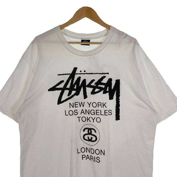 STUSSY ステューシー ワールドツアー プリントTシャツ ホワイト メキシコ製 Size XL 福生店