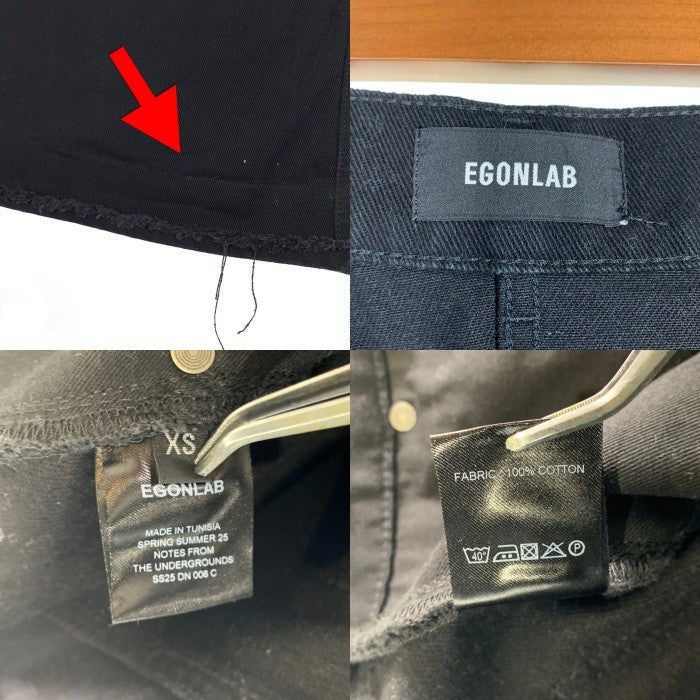 EGONLAB. エゴンラボ 25SS BAGGY DENIM PANTS バギー デニム ワイドパンツ ブラック DN006C Size XS 福生店