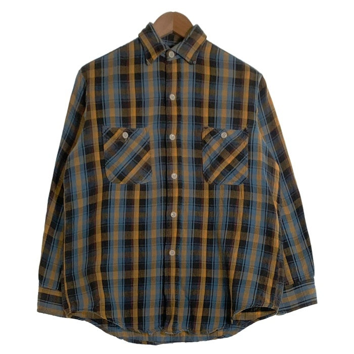 60's BIG MAC ビッグマック チェック フランネルシャツ イエロー ライトブルー ブラウン Size M 福生店