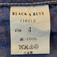 BLACK＆BLUE ブラックアンドブルー リバーシブルシャツ チェック シャンブレー Size 4 福生店