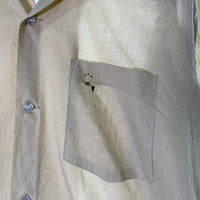 60's ARROW アロー ポリコットン オープンカラーシャツ 長袖 ベージュ USA製 Size M 福生店