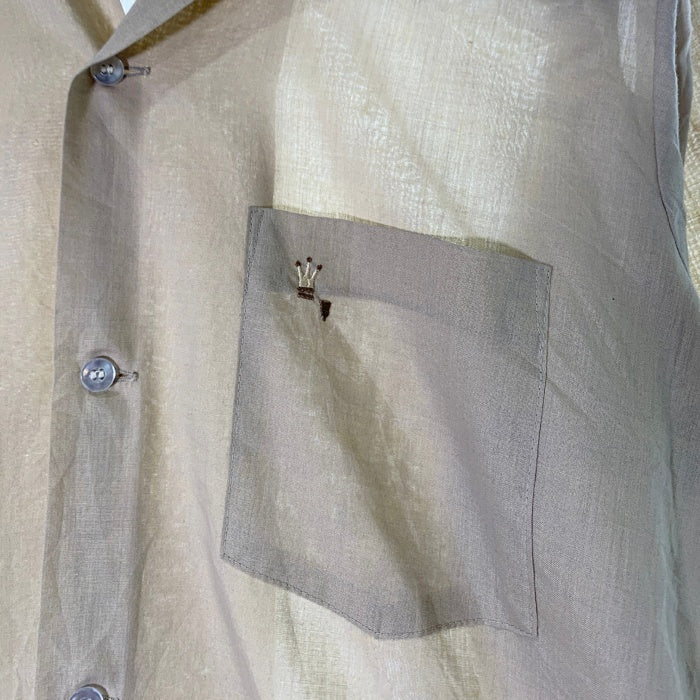 60's ARROW アロー ポリコットン オープンカラーシャツ 長袖 ベージュ USA製 Size M 福生店