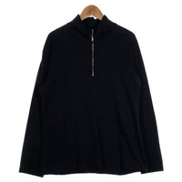 agnes.b homme. アニエスベーオム ハーフジップ ハイネックカットソー コットン ブラック フランス製 Size 2 福生店