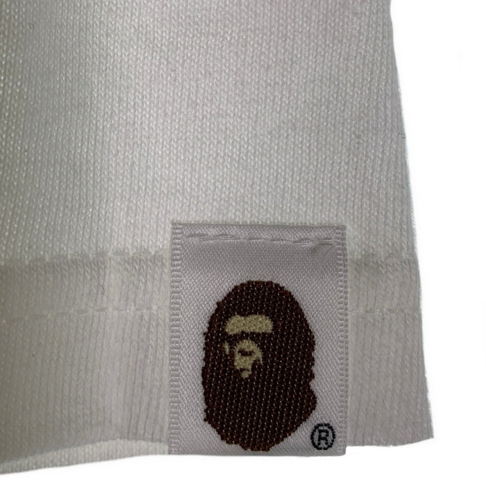 STUSSY ステューシー A BATHING APE アベイシングエイプ 30周年記念 ストックカモロゴ プリントTシャツ ホワイト ピンク Size M 福生店