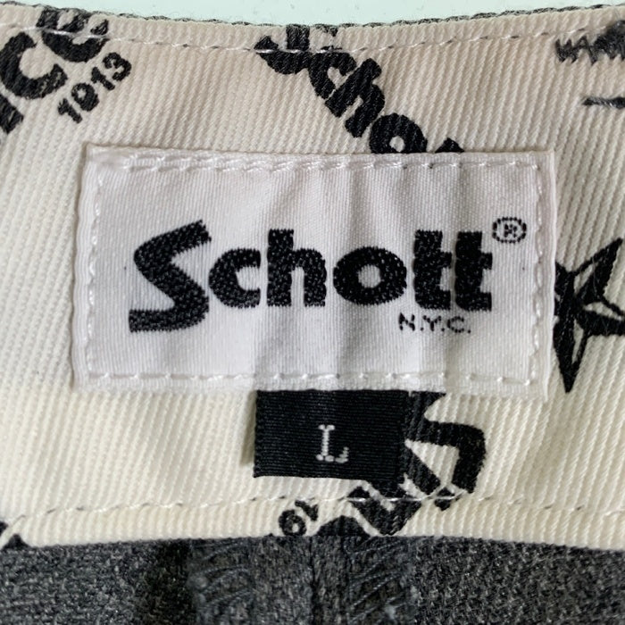 Schott ショット TC DOUBLE PLEATED WIDE PANTS チノツイル 2タック ワイドパンツ グレー 782-3910010 Size L 福生店