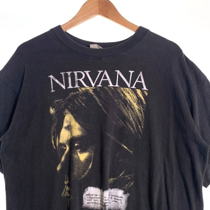 NIRVANA ニルヴァーナ KURT COBAIN カートコバーン 半袖 プリント Tシャツ ユーロブートレグ チャコールグレー Size L 福生店