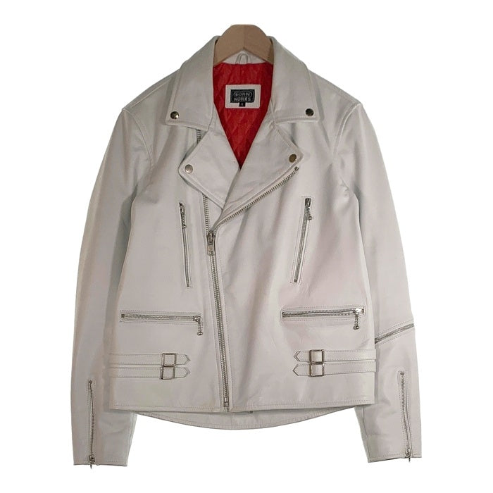 HORN WORKS ホーンワークス 牛革 レザー ダブル ライダース ジャケット ホワイト Size 3L 福生店