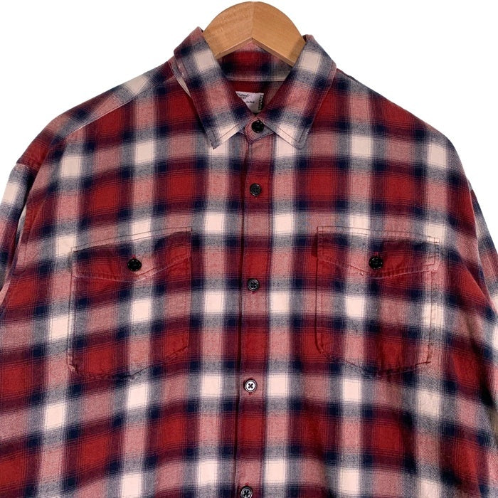 Rags McGREGOR ラグスマックレガー OMBRE CHECK SHIRTS 長袖 オンブレチェックシャツ コットン レッド 211176605 Size S 福生店