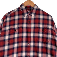 Rags McGREGOR ラグスマックレガー OMBRE CHECK SHIRTS 長袖 オンブレチェックシャツ コットン レッド 211176605 Size S 福生店