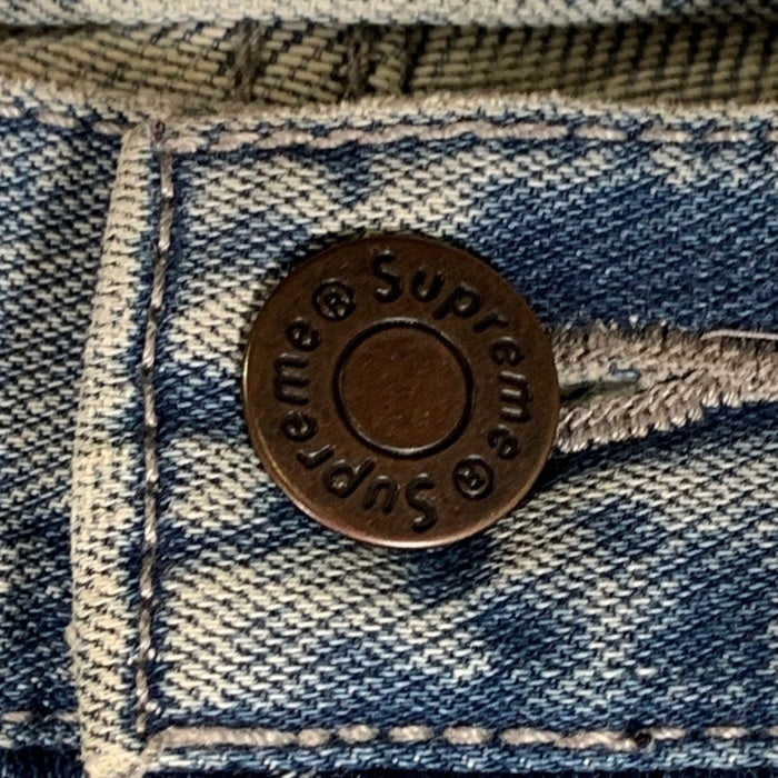 SUPREME シュプリーム 20AW Logo Stripe Jacquard Regular Jean ロゴ ストライプ ジャガード ジーンズ デニムパンツ ライトブルー Size W30 福生店