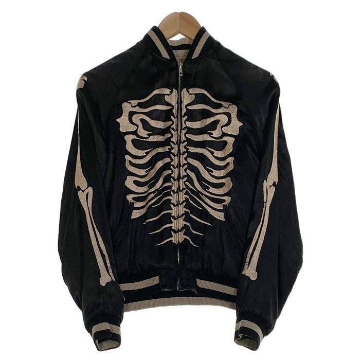 Back Street Crawler バックストリートクラウラー REVERSIBLE SKULL SOUVENIR JACKET ジップアップ  リバーシブル スカル スーベニア ジャケット スカジャン ブラック ベージュ 52133301 Size S 福生店