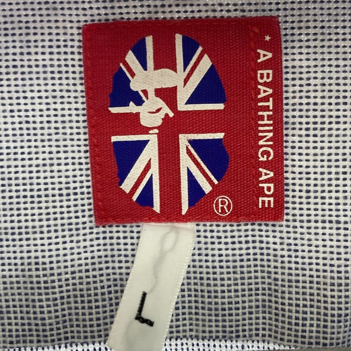 A BATHING APE アベイシングエイプ コットン 半袖シャツ ブルー sizeL 瑞穂店