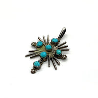 ズニ族 ターコイズ クロス ペンダントトップ シルバー 刻印なし 福生店