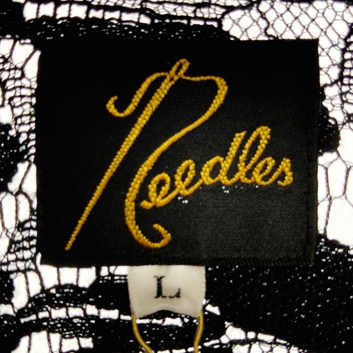 Needles ニードルズ Cabana Shirt カバナシャツ C Pe R Lace Cloth FLOWER フラワーレース 半袖 ブラック MR252 Size L 瑞穂店