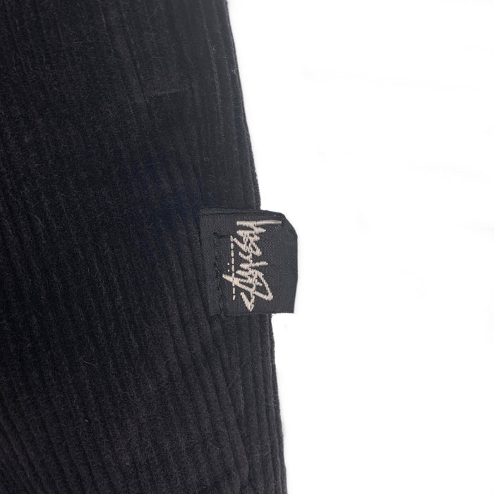 80's STUSSY ステューシー 2タック 太畝コーデュロイ テーパードスラックス パンツ ブラック USA製 黒タグ Size 29 福生店