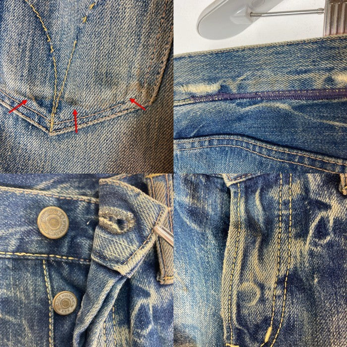 THEE HYSTERIC XXX ジィヒステリックトリプルエックス セルビッチ ボタンフライ ダメージ加工 デニムパンツ ライトインディゴ size32 瑞穂店