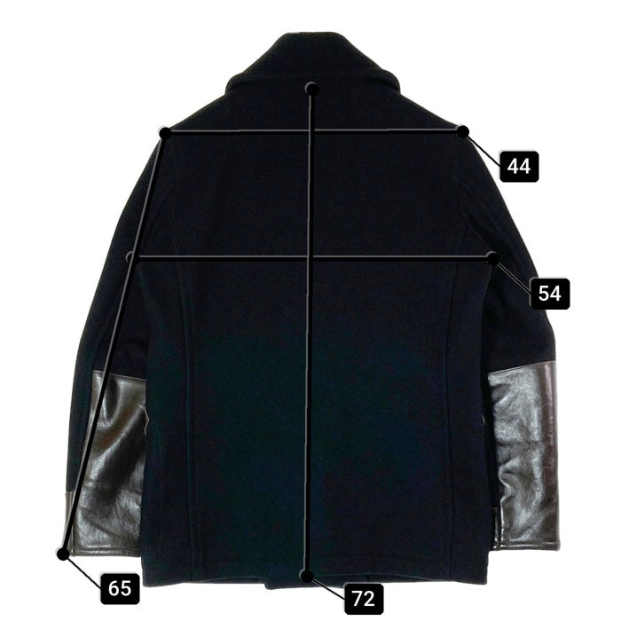 JELADO ジェラード DONKEY COAT ドンキーコート  レザー切り替え ピーコート ブラック size38 瑞穂店