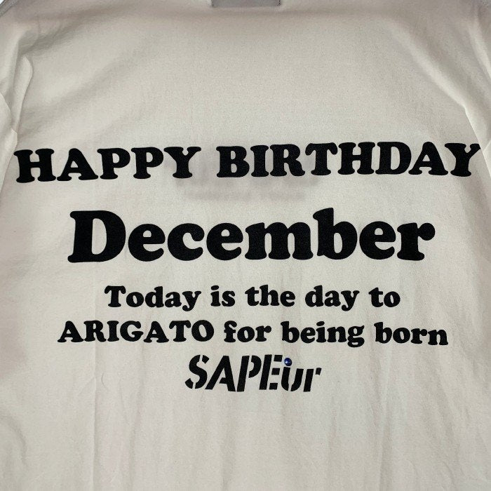 SAPEur サプール HAPPY BIRTHDAY TEE プリントTシャツ ホワイト Size L 福生店