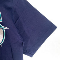 90's majestic マジェスティック Seattle Mariners シアトルマリナーズ 半袖 Tシャツ ネイビー USA製 Size L 福生店