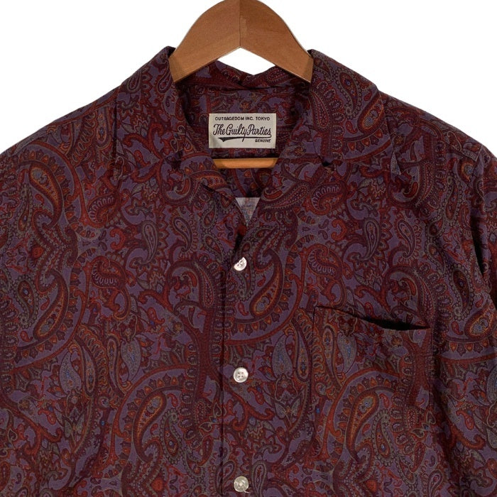 WACKO MARIA ワコマリア Paisley Shirt ペイズリー柄 半袖シャツ パープル Size M 福生店