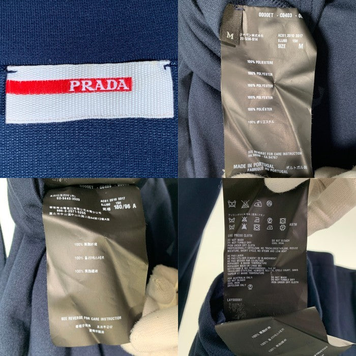 PRADA SPORT プラダスポーツ ハーフジップ プルオーバー ロングスリーブカットソー ネイビー ポリエステル SJJ80 Size M 福生店