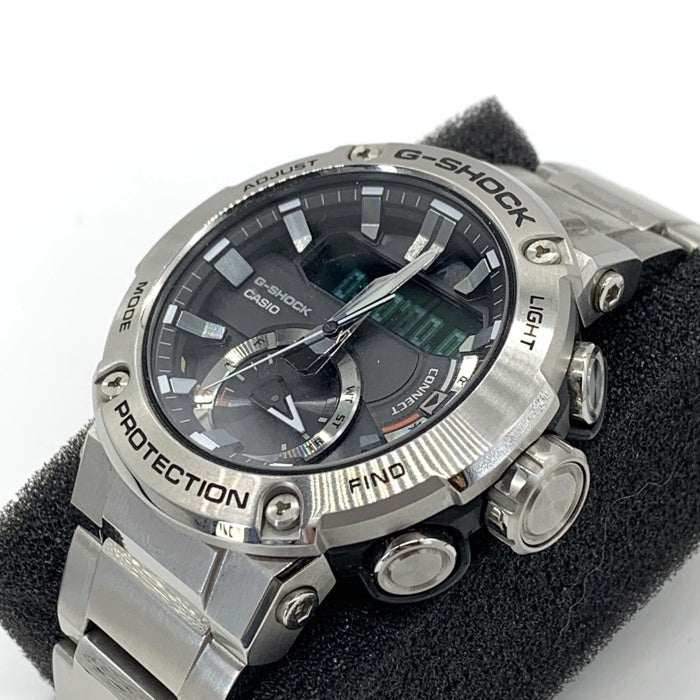 CASIO カシオ G-SHOCK G-STEEL デジアナタフソーラー 腕時計 シルバー ブラック GST-B200 2021年6月購入 福生店