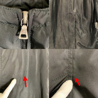 PRADA プラダ ナイロン フーデッド ジップアップジャケット ハーフ丈 中綿 ブラック Size XL 福生店