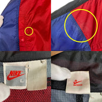 90's NIKE ナイキ ナイロンリップストップ ジップアップジャケット ウィンドブレーカー レッド ブルー ブラック 薄手 Size L 福生店
