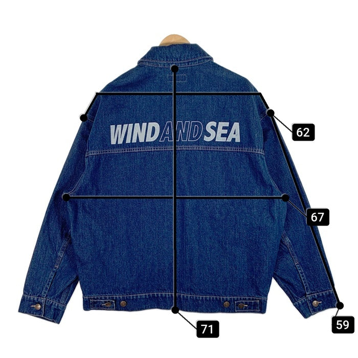 WIND AND SEA ウィンダンシー 24SS Front Zip Denim Jacket フロントジップ デニムジャケット プリント インディゴ WDS-O-ATTP-24-Q3-JK-01 Size XL 福生店