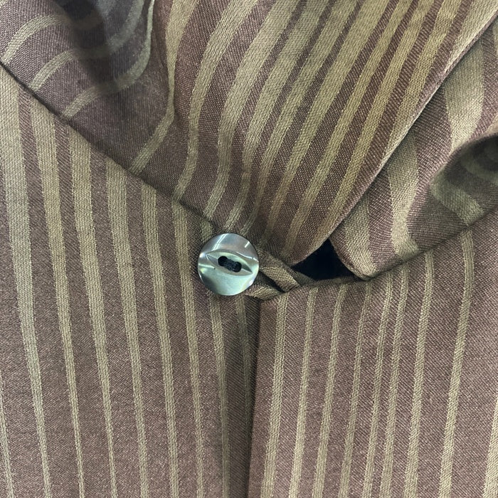 Needles ニードルズ S/S Classic Shirt -R/N Wave Stripe Jq. クラシックシャツ 開襟 半袖 ジャカード ブラウン MR147 Size M 瑞穂店