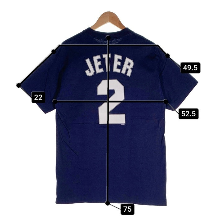 90's majestic マジェスティック Newyork Yankees ニューヨーク ヤンキース JETTER 2 半袖 Tシャツ ネイビー USA製 Size L 福生店
