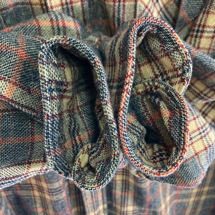 PENDLETON ペンドルトン 70's USA製 ウールシャツ 両ポケット ベージュxブルー sizeL 瑞穂店