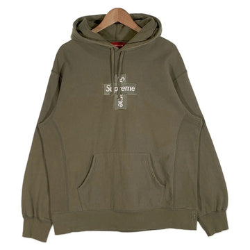 SUPREME シュプリーム 20AW Cross Box Logo Hooded Sweatshirt クロスボックスロゴ プルオーバースウェットパーカー オリーブ Size L 福生店