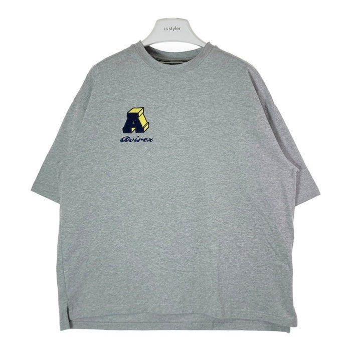 AVIREX アヴィレックス  パイルロゴ Tシャツ グレー sizeM 瑞穂店
