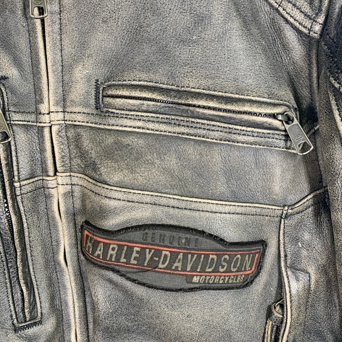 Harley-Davidson ハーレーダビッドソン シングル レザーライダースジャケット トリブルベント カウハイド 加工 97180-17VM/VT Size XL 福生店
