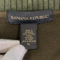 00's BANANA REPUBLIC バナナリパブリック ハーフジップ プルオーバーコットンセーター グリーン Size XL 福生店