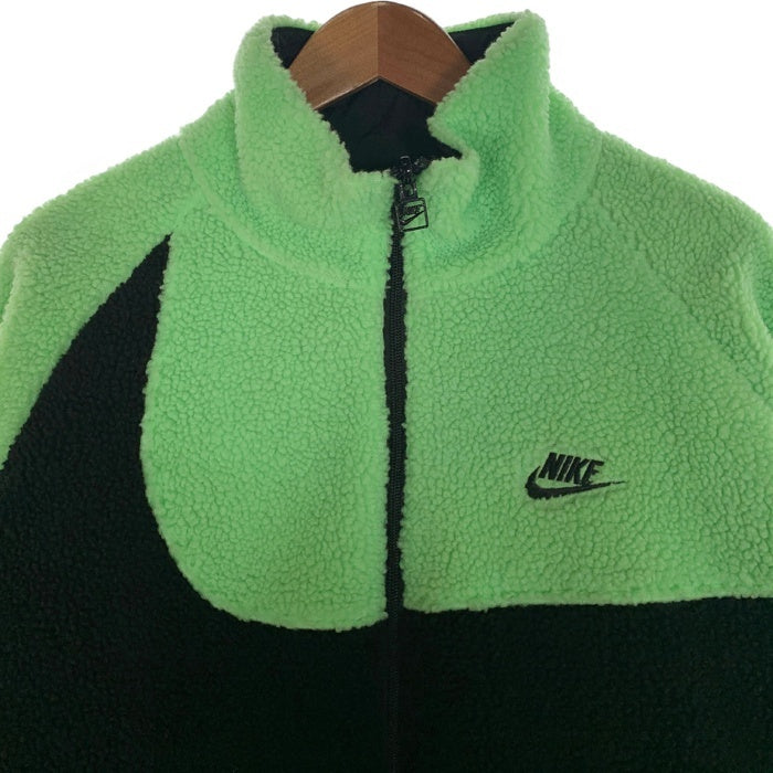 NIKE ナイキ VM SWOOSH FULL ZIP JACKET リバーシブル ボアフリースジャケット ナイロン ネオングリーン ブラック BQ6546-350 Size XL 福生店