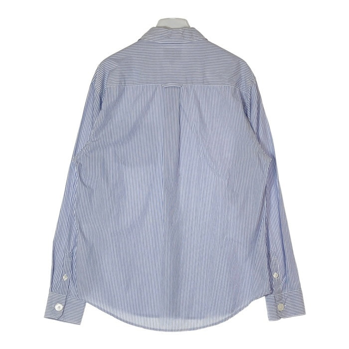 STUSSY ステューシー Big Button Stripe Shirt ビッグボタン ストライプシャツ ブルー sizeM 瑞穂店