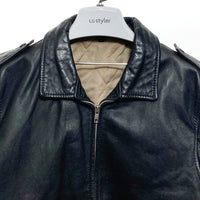 ブランド不明 レザーフライトジャケット ブラック Size M 相当 瑞穂店