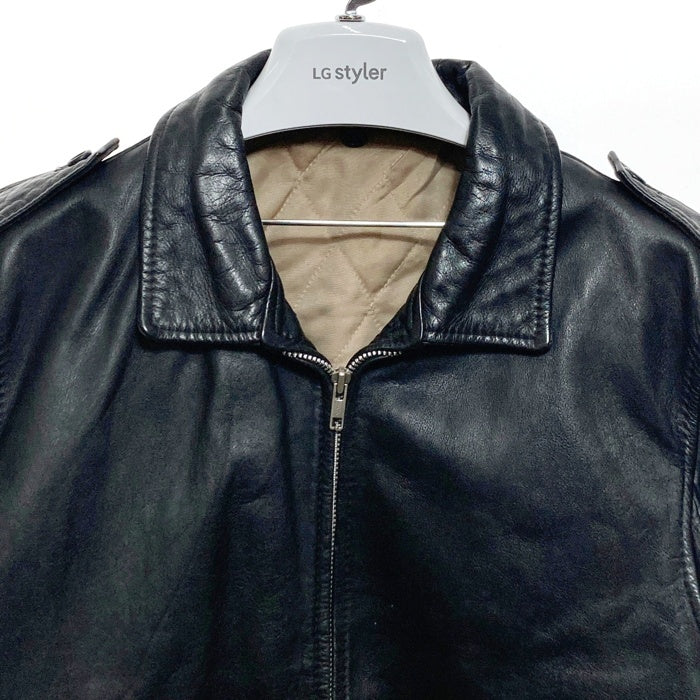ブランド不明 レザーフライトジャケット ブラック Size M 相当 瑞穂店