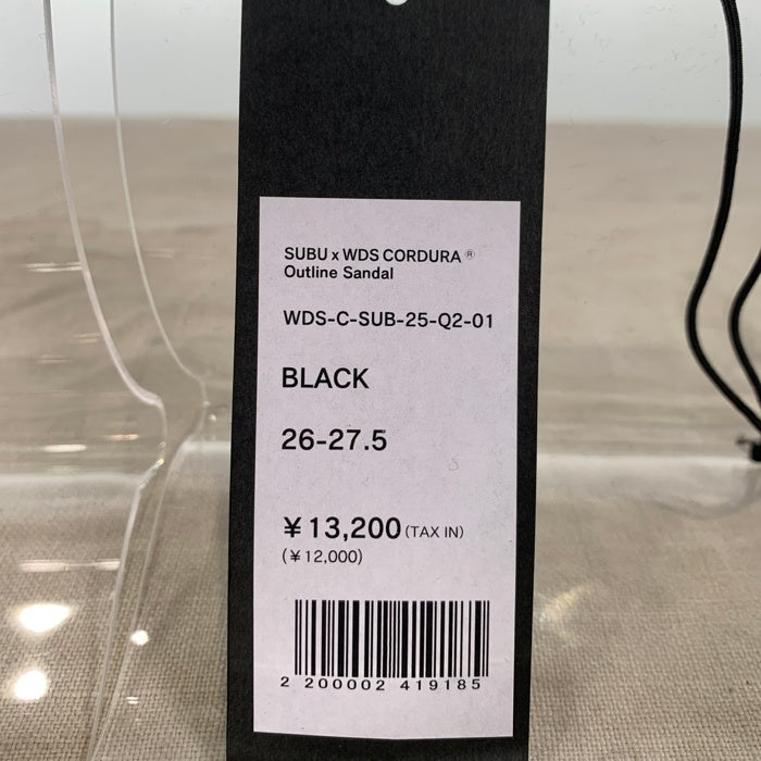 SUBU スブ WIND AND SEA ウィンダンシー CORDURA Outline Sandal コーデュラ アウトライン サンダル ブラック WDS-C-SUB-25-Q2-01 Size 26-27.5cm 福生店