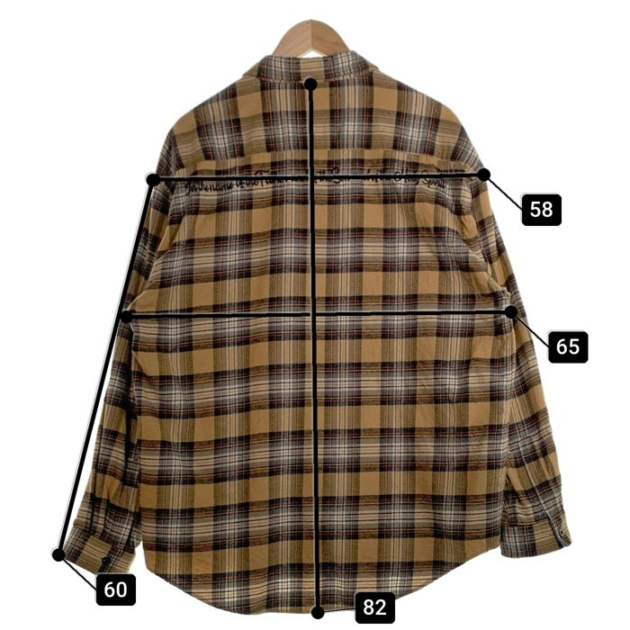 EXAMPLE エグザンプル BB BEAR CHECK SHIRTS 長袖 シャツ ベージュ Size XL 福生店