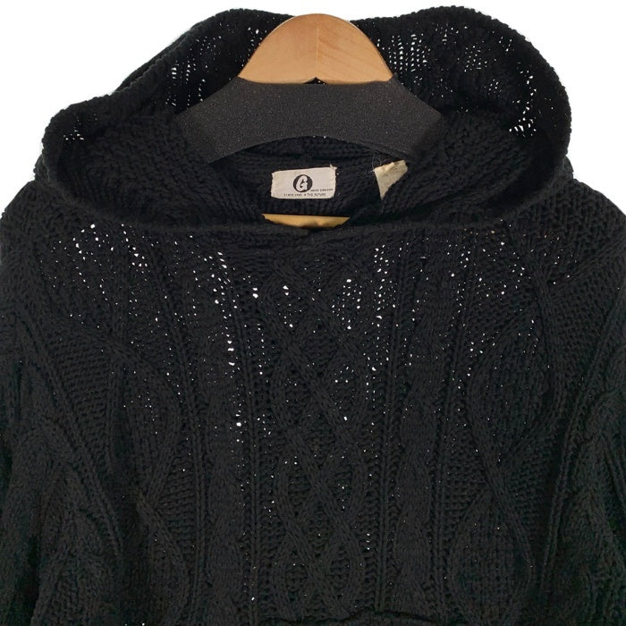 GOOD ENOUGH グッドイナフ コットン ケーブルニットプルオーバーパーカー ブラック Size M 福生店