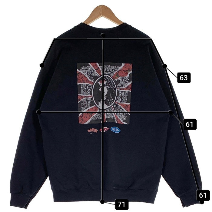 CHALLENGER チャレンジャー BROSH ブロッシュ HOSOI ホソイ プリント クルーネックスウェットトレーナー ブラック Size XL 福生店