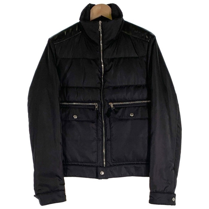 PRADA SPORT プラダスポーツ Leather Yoke Down Jacket レザー ダウンジャケット ブラック SGH163 Size 48 福生店