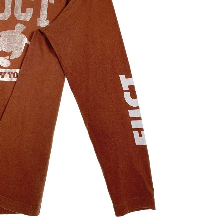 90's FUCT ファクト NYC SKATE エヌワイシースケート L/S T Shirt 長袖 Tシャツ ブラウン シルバー Size L 福生店