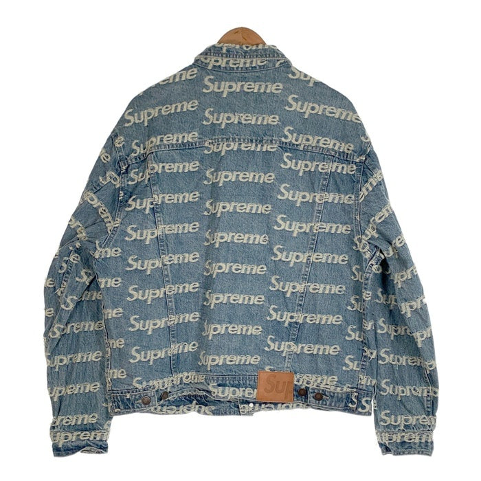 SUPREME シュプリーム 21SS Frayed Logos Denim Trucker Jacket フレイドロゴ デニムトラッカージャケット インディゴ Size L 福生店