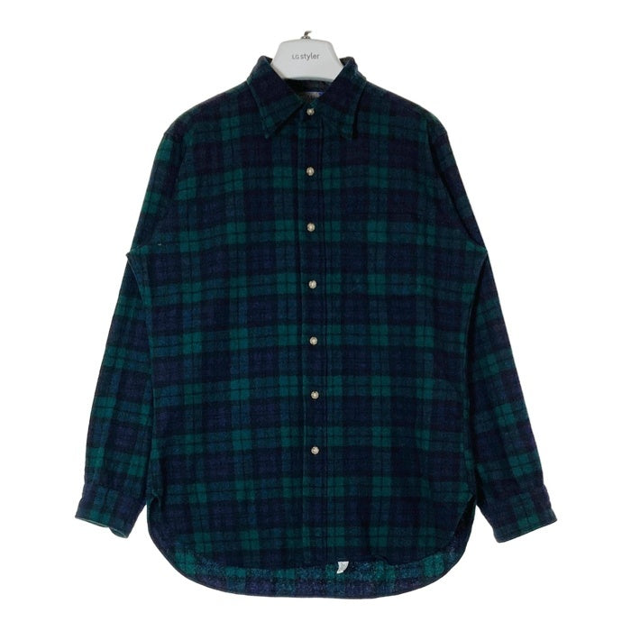 PENDLETON ペンドルトン 70's USA製 ウールシャツ 片ポケット ブラックウォッチ グリーン×ブルー sizeM 瑞穂店